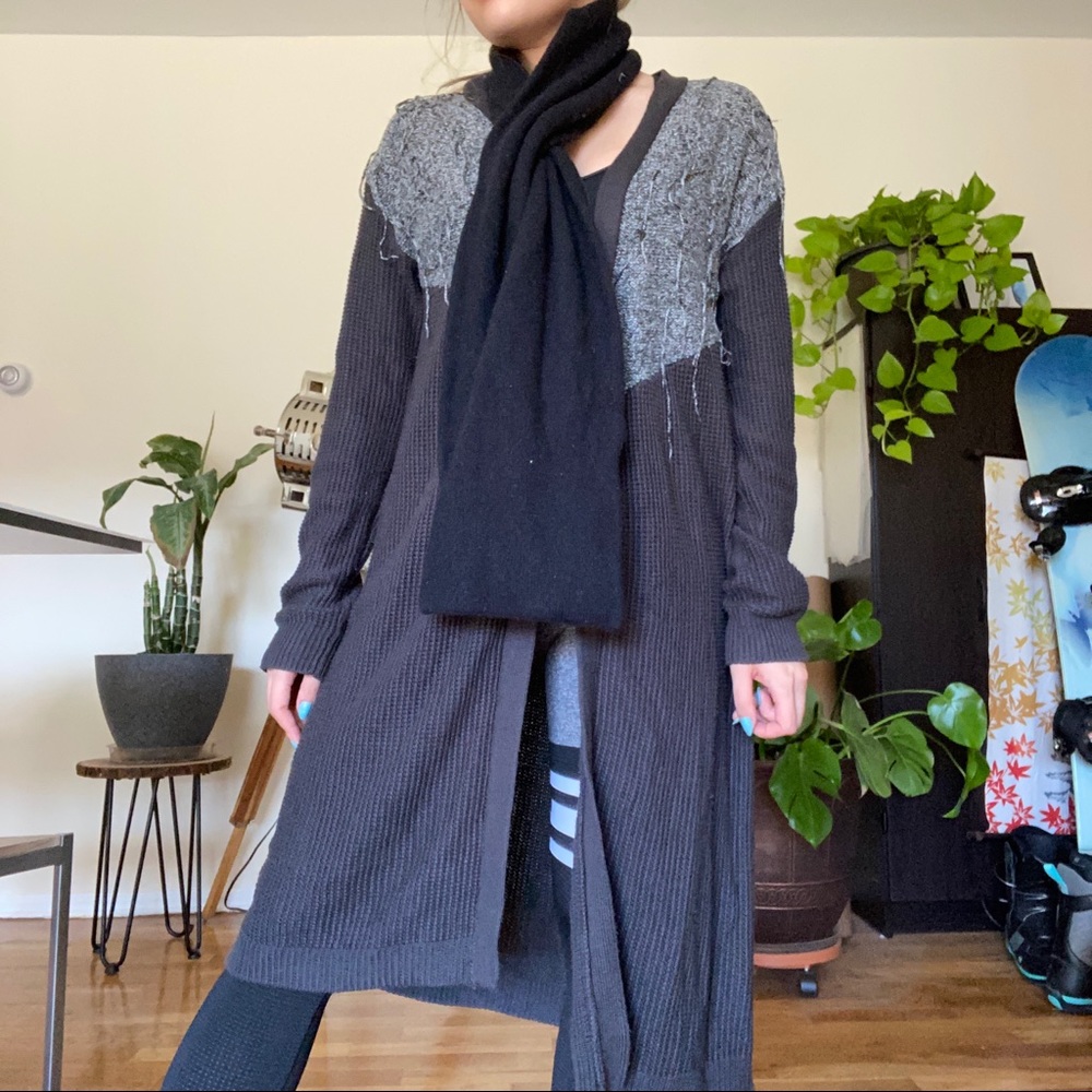 Club Monaco Black Wool Scarf